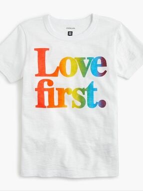 Crewcuts White Graphic Tee with Human Rights Logo